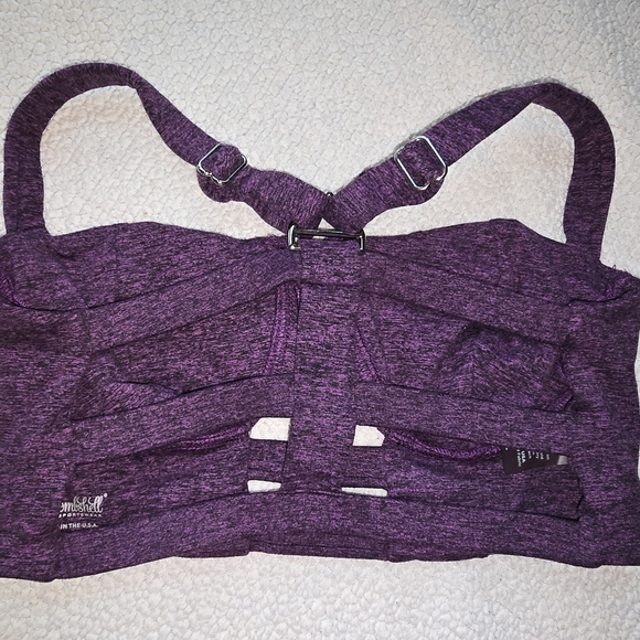 Bombshell Sportswear Buxom Sports Bra with Keyhole Detail - Purple Size L - Picture 2 of 4